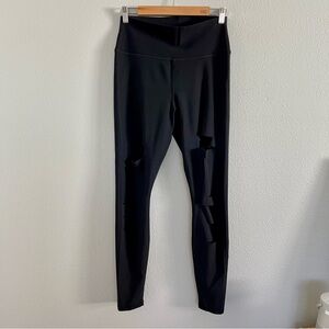 ALO Yoga Black Distressed High Waisted Leggings